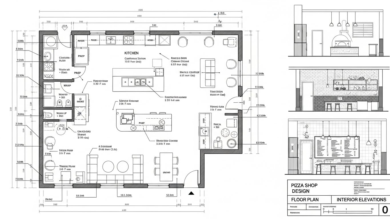 Pizza Shop Drawings & Construction