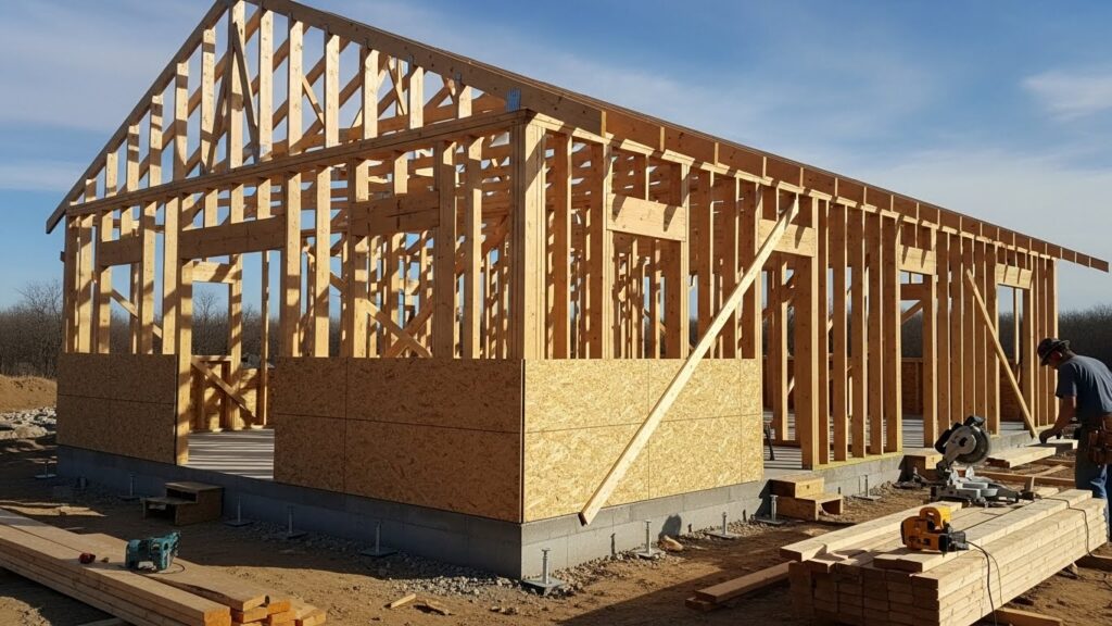 Construction Building a Garage