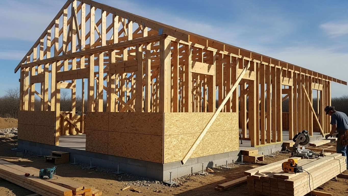 Construction Building a Garage